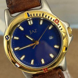 Vintage JAZ Two Tone Gold and Brushed Silver Watch